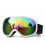 Lovely Casual Gift For Skiers, Wind Resistant Anti-Reflection Ski Glasses Soft Pink Lens, White Frame