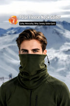Practical Outdoor Winter Present Polar Fleece Drawstring Neck Tube, Dark Grey, Cold Resistant Face Cover