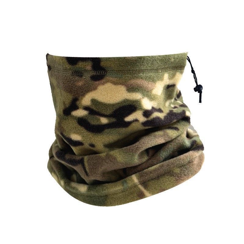 Warm Snow Outdoor Bundle Fleece Drawstring Neck Gaiters 2 Pcs, Camo Army Green, Cold Weather Gear