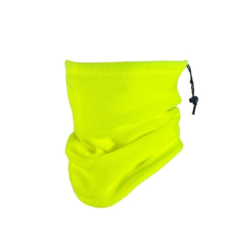 High Vis Ski Bundle Fleece Drawstring Neck Gaiters 2 Pcs, Fluorescent Green, Outdoor Safety Wear