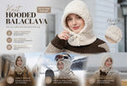 Beautiful Outdoor Knit Headwear White One Size, Integrated Mask & Neck Gaiter, Great For Ski Slopes & Daily Outfit Matching
