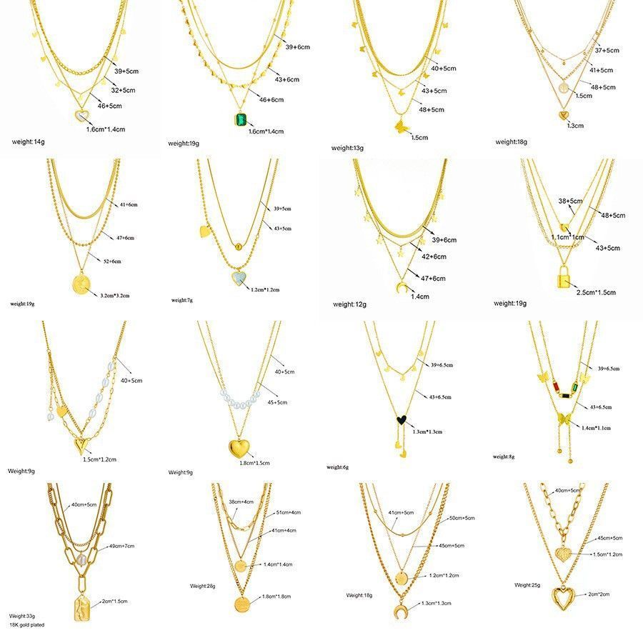 Premium Retro Layered Double Chain, Elegant Minimal Luxury Gold Dipped Stainless Steel Party Jewellery