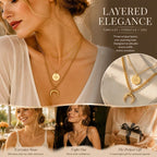Sweet Vintage Double Layer Stack Necklace, Understated Dainty Gold Plated Stainless Steel Outfit Accessory