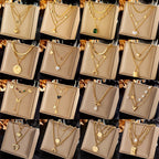 Soft Chic Vintage Two Layer Stack Chain, Elegant Understated Gold Plated Stainless Steel Gift Jewellery