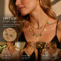 Vintage Inspired Double Stack Necklace, Delicate Subtle Luxury Gold Dipped Stainless Steel Everyday Accessory