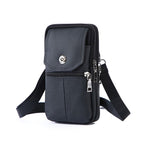 Sleek Leather Belt Phone Pouch, Business Casual Crossbody Shoulder Bag For Dads, Black