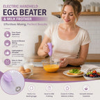 Compact Handheld Electric Egg Beater, Stainless Steel Mixer For Kitchen, Coffee & Milk Tea Drinks, Green