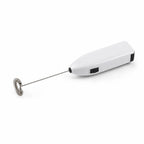 Practical Handheld Mini Electric Whisk, Stainless Steel Stirring Tool For Kitchen & Drinks, White
