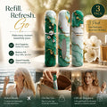Fresh Floral Printed 5ml Travel Perfume Bottle, Easy Bottom Refill Pocket Scent Atomiser 3 Pack, Green Floral