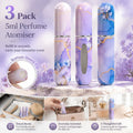 Bright Sky Floral 5ml Portable Scent Atomiser, Bottom Loading Holiday Perfume Container 3 Pack, Sky Blue Floral