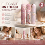 Delicate Sakura Tone 5ml Bottom Filling Perfume Atomiser, Portable Pocket Mini Fragrance Container 3 Pack, Sakura Pink