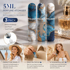 Rich Deep Ocean Tone 5ml Travel Refillable Scent Atomiser, Bottom Fill Pocket Mini Perfume Bottle 3 Pack, Deep Sea Blue