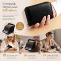 Spacious Accordion Card Holder With Multiple Slots, Compact Multi-Function Wallet For Cards Licence & Coins, Ideal Gift Choice, Litchi Grain Black, 18 Card Slots & 2 Coin Pockets