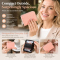 Convenient Compact Accordion Wallet, Casual Daily Sleeve For Driver Licence Small Coins, Sweet Practical Present, Pink Litchi Grain, 9 Card Slots & 2 Coin Pockets
