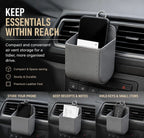 Sleek Sheepskin Car Air Outlet Storage Pouch, Universal Vehicle Sundries & Phone Holder Bag, Grey