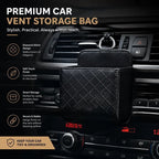 Sleek Sheepskin Car Air Outlet Storage Pouch, Universal Vehicle Sundries & Phone Holder Bag, Grey