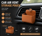 Sleek Sheepskin Car Air Outlet Storage Pouch, Universal Vehicle Sundries & Phone Holder Bag, Grey
