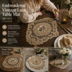 Soft Vintage Fringe Table Mat Combo, Camel, Size L 31*42CM, 2 Pcs