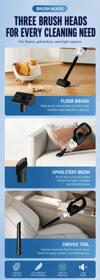 Portable Wireless Rechargeable Vacuum, Powerful Motor Multi-Scene Vehicle Household Dust Collector, Perfect Present, Black