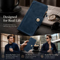 Full Tone Long Gentlemen Purse, Magnetic Snap Portable Hand Wallet With Multi Card Slots, Practical Daily Accessory Gift, Blue