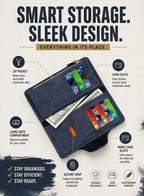 Dual Color Integrated Long Men Billfold 2 Pcs Kit, Magnetic Multi-Compartment Hand Wallet, Stylish Holiday Present, Black & Red