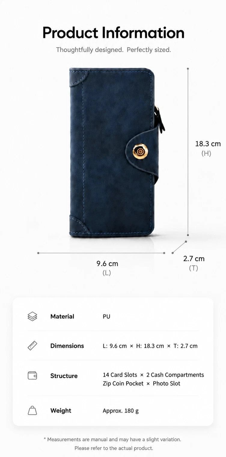 Two-Tone Classic Long Gentlemen Purse 2 Pcs Pack, Magnetic Large-Capacity Slots Billfold, Stylish Daily Gift Set, Grey & Red