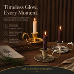 Antique Hand Held Candle Stand With Tray 3 Pcs Pack, Soft Romantic Table Furnishing, Exclusive Housewarming Gift, Bronze