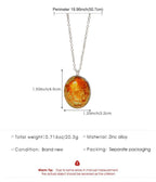 Fashion Oval Glass Time Gem Alloy Neck Chain, Silver Tone Finish, Chic Accessory For Travel & Party Gifting