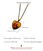 Vintage Oval Time Gem Glass Alloy Pendant Necklace, Antique Bronze Tone, Unique Vintage Gift For Evening Gathering