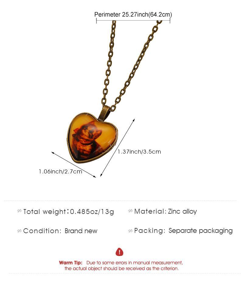 Vintage Oval Time Gem Glass Alloy Pendant Necklace, Antique Bronze Tone, Unique Vintage Gift For Evening Gathering