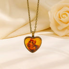 Vintage Oval Time Gem Glass Alloy Pendant Necklace, Antique Bronze Tone, Unique Vintage Gift For Evening Gathering