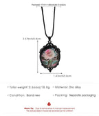 Simple Oval Cabochon Glass Alloy Necklace, Matte Black Plating, Cool Daily Ornament Gift For Club & Casual Trip