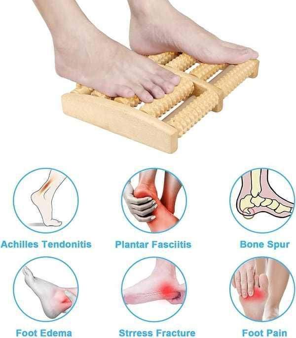 Rolling Foot Pressure Point Massager, Large Six-Row Structure, Boost Foot Blood Circulation, Wonderful Wellness Present