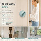 No Drill Self Adhesive Door Handle, Punch-Free Pull Handle For Cabinet, Drawer & Sliding Door, Strong Sticky Design, Blue, 2 Pcs, Practical Home Renovation Gift