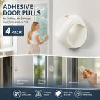 No Drill Sticky Wardrobe Handle, Punch-Free Pull For Drawer, Window & Sliding Door, White, 4 Pcs, Versatile Home Organizer Gift