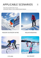 Outdoor Spherical Ski Goggles, Anti UV Anti-Fog Snow Sports Protective Glasses, Windproof Snowboarding Eyewear, Black Strap Gradient Lens, Ideal Ski Trip Present