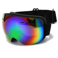 Spherical Anti-Fog Ski Eyewear, UV Block Snowboard Goggles, Windproof Outdoor Winter Sports Glasses For Men Women, Black Strap Rainbow Lens, Thoughtful Sports Gift
