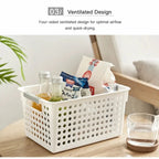 Narrow Plastic Storage Basket, Medium Size, 13.58x6.69x6.30in, Blue, Storage Bin For Fruits, Snacks & Sundries, Thoughtful Home Gift