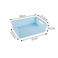 Shallow Plastic Storage Basket, Medium Size, 11.81x8.46x3.35in, Blue, Office & Kitchen Organizer Basket, Practical Household Present