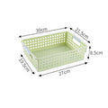 Shallow Plastic Storage Basket, Medium Size, 11.81x8.46x3.35in, Green, Vegetable & Book Storage Bin, Nice Home Decor Gift