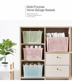 Shallow Plastic Storage Basket, Medium Size, 11.81x8.46x3.35in, Green, Vegetable & Book Storage Bin, Nice Home Decor Gift