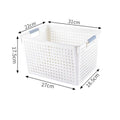 Tall Plastic Storage Basket, Medium Size, 12.20x8.66x6.89in, White, Multi-Purpose Deep Storage Container, Ideal Family Organizing Gift