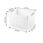Tall Plastic Storage Basket, Medium Size, 12.20x8.66x6.89in, White, Multi-Purpose Deep Storage Container, Ideal Family Organizing Gift