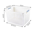 Tall Plastic Storage Basket, Large Size, 13.78x10.04x8.27in, White, Large Capacity Bin For Kitchen & Bedroom, Premium Housewarming Gift