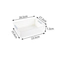 Shallow Plastic Storage Basket, Small Size, 10.43x6.77x2.87in, White, A5 Size Desk Organizer For Books & Cosmetics, Compact Home Gift
