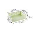 Shallow Plastic Storage Basket, Small Size, 10.43x6.77x2.87in, Green, Lightweight Storage Bin For Stationery & Fruits, Great Daily Gift