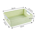 Shallow Plastic Storage Basket, Large Size, 13.78x10.24x3.35in, Green, Multi-Scene Organizer For Groceries & Documents, Practical Storage Gift
