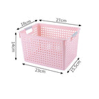 Tall Plastic Storage Basket, Small Size, 10.63x7.09x5.51in, Pink, Deep Storage Bin For Bathroom & Pantry, Sweet Home Organizing Gift