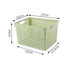Tall Plastic Storage Basket, Small Size, 10.63x7.09x5.51in, Green, Multi-Purpose Tall Organizer For Books & Produce, Stylish Daily Gift