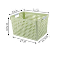 Tall Plastic Storage Basket, Medium Size, 12.20x8.66x6.89in, Green, Bedroom & Pantry Storage Bin, Practical Family Gift